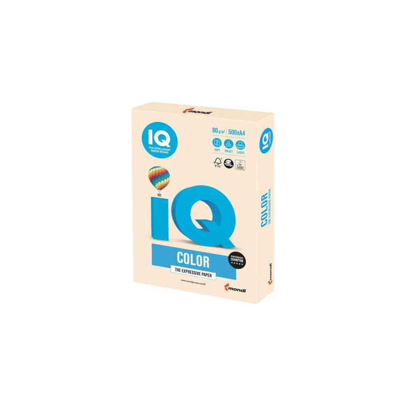 Папір Mondi IQ color А4 pastel, 80g 500sheets, Creamy (CR20/A4/80/IQ)