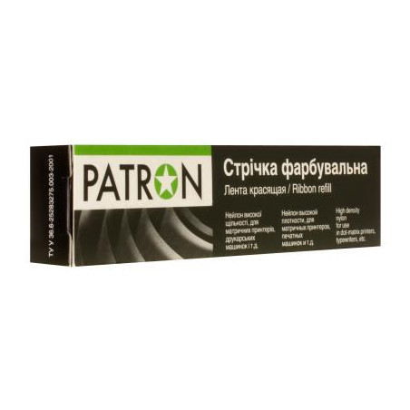 Стрічка до принтерів 13мм х 12м (К) Patron (RIB-PN-12.7x12-К-B (K/R))